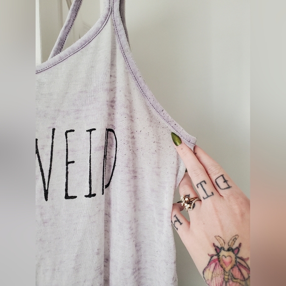 Stay Weird Pastel Purple Sheer Tank Top - Picture 4 of 6